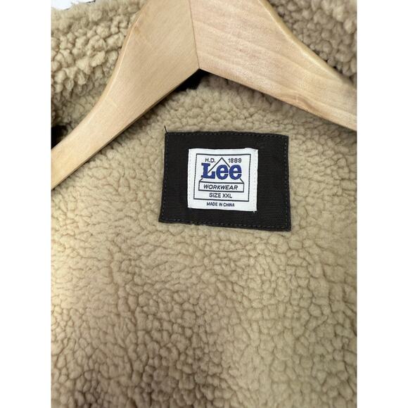 Lee Vest  Sherpa Lined Full Zip Workwear men’s XXL brown Cowboy Western Pockets - Picture 2 of 9